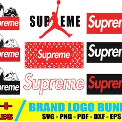 supreme logo bundle svg, supreme logo svg, fashion logo svg, famous brand logo svg