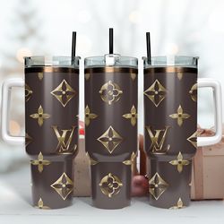 lv holographic tumbler wrap, 40oz skinny tumbler, famous brand logo wrap design