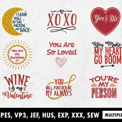 happy valentine's day embroidery files pes dst machine files custom embroidery digitizing files brother machine file