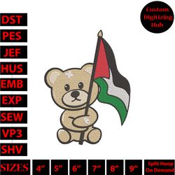 free palestine embroidery design - flag stitching for justice and solidarity hs3780