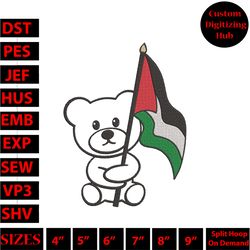 free palestine embroidery design - flag stitching for justice and solidarity hs3780 b