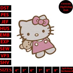 hello kitty embroidery design, hello kitty embroidery, embroidery file, anime embroidery, digital download, hs2983