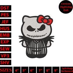 halloween kitty embroidery design, hello kitty embroidery, embroidery file, anime embroidery, digital download, hs3803