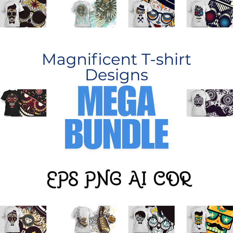TShirt Design Mega Bundle 10 Unique Shirt Graphics SVG EPS PNG POD Sublimation Cricut Silhouette 0