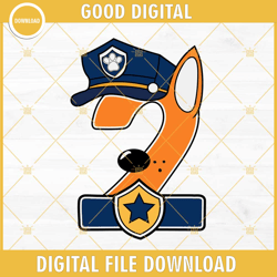 2nd chase paw patrol birthday boy svg