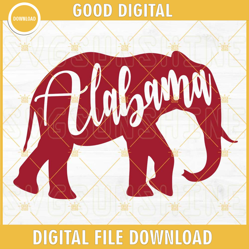 Alabama In Elephant SVG, Elephant Outline SVG, Alabama Crimson Tide SVG.jpg