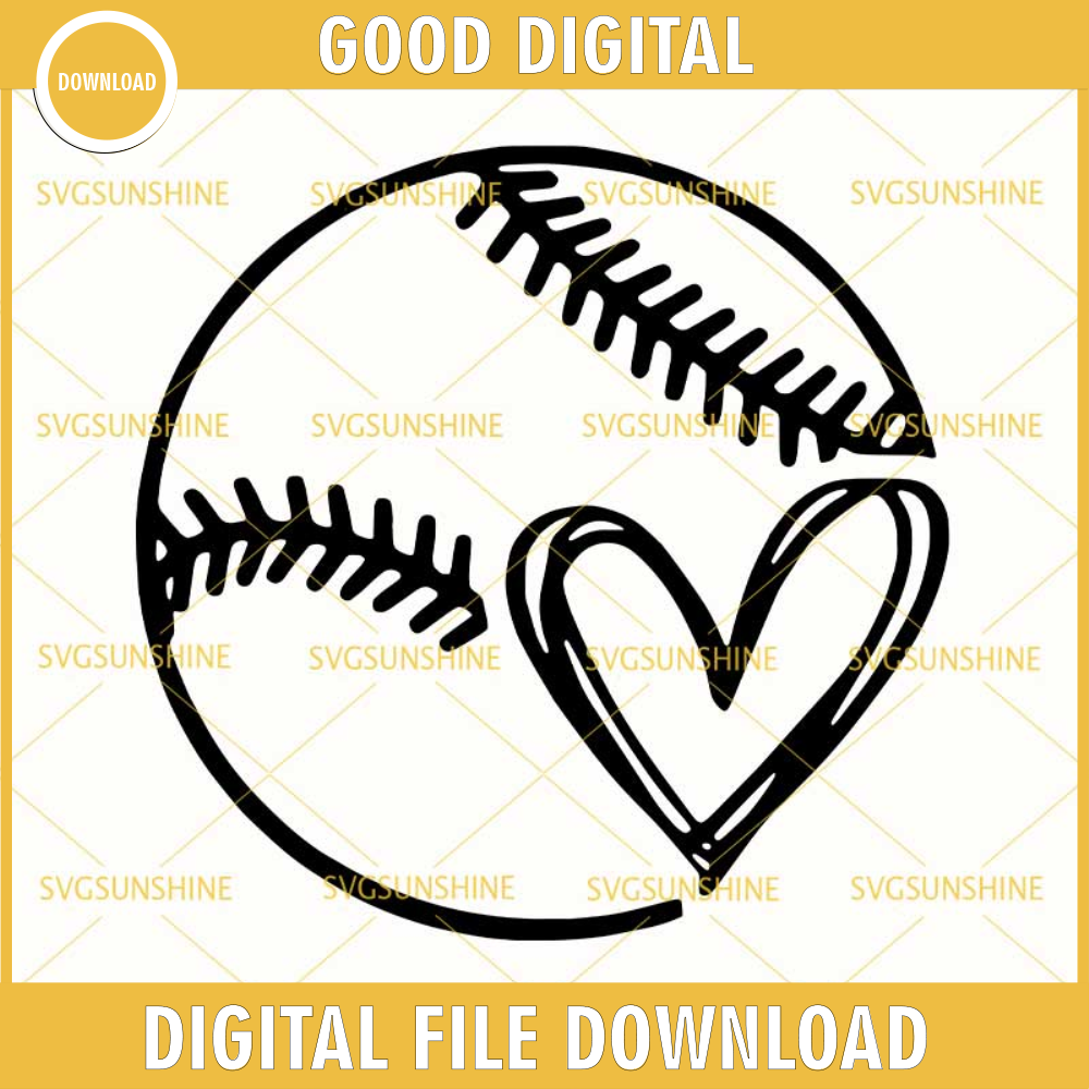 Baseball Heart SVG, Love Baseball SVG, Baseball SVG, Softball SVG.jpg