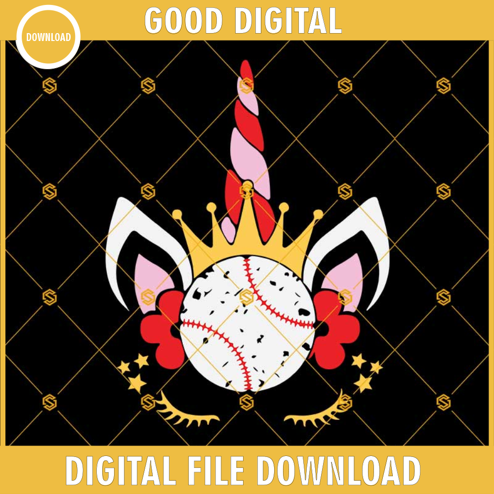 Baseball Unicorn Crown Svg, Baseball Svg, Grunge Svg, Owls Svg, Owl Cut File, Baseball Unicorn Svg, Unicorn Crown Svg Files.jpg