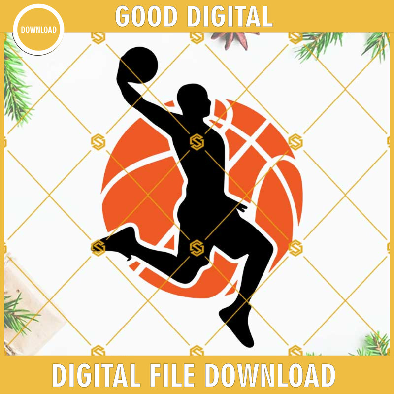 Basketball Player Against Ball SVG, Basketball SVG Files For Silhouette Cricut.jpg