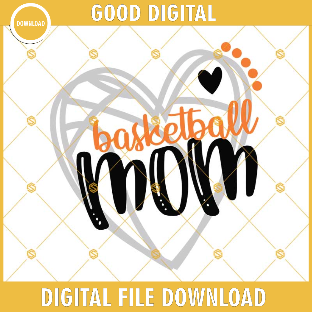 Basketball Svg, Basketball Mom Svg, Basketball Cutting File, Heart Frame Basketball Svg Dxf Eps Png Cut Files Clipart Cricut Silhouette.jpg
