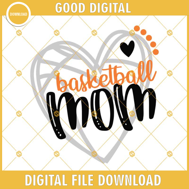 Basketball Svg, Basketball Mom Svg, Basketball Cutting File, Heart Frame Basketball Svg Dxf Eps Png Cut Files Clipart Cricut Silhouette.jpg