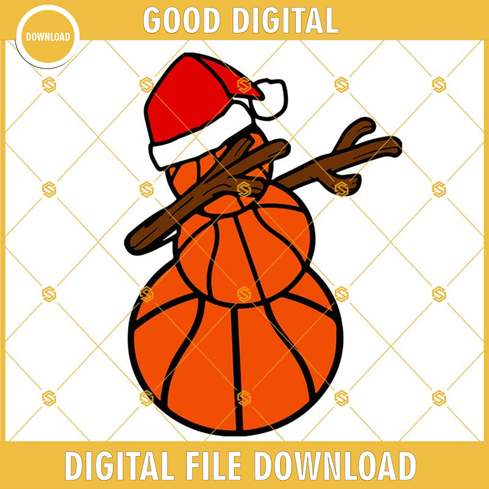 Dabbing Basketball Snowman Christmas SVG, Basketball Christmas SVG.jpg