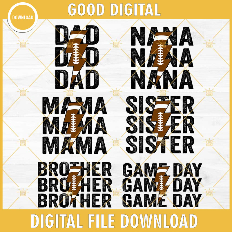 Football Family SVG Bundle, Football Sister SVG, Gameday Football SVG, Football Lightning Bolt SVG.jpg