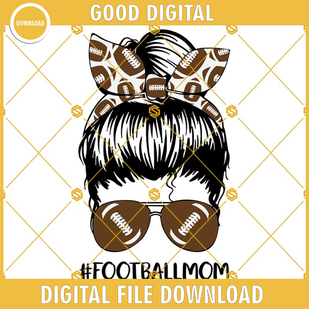 Football Headband Mom Life SVG, Football Mom SVG, Messy Bun.jpg
