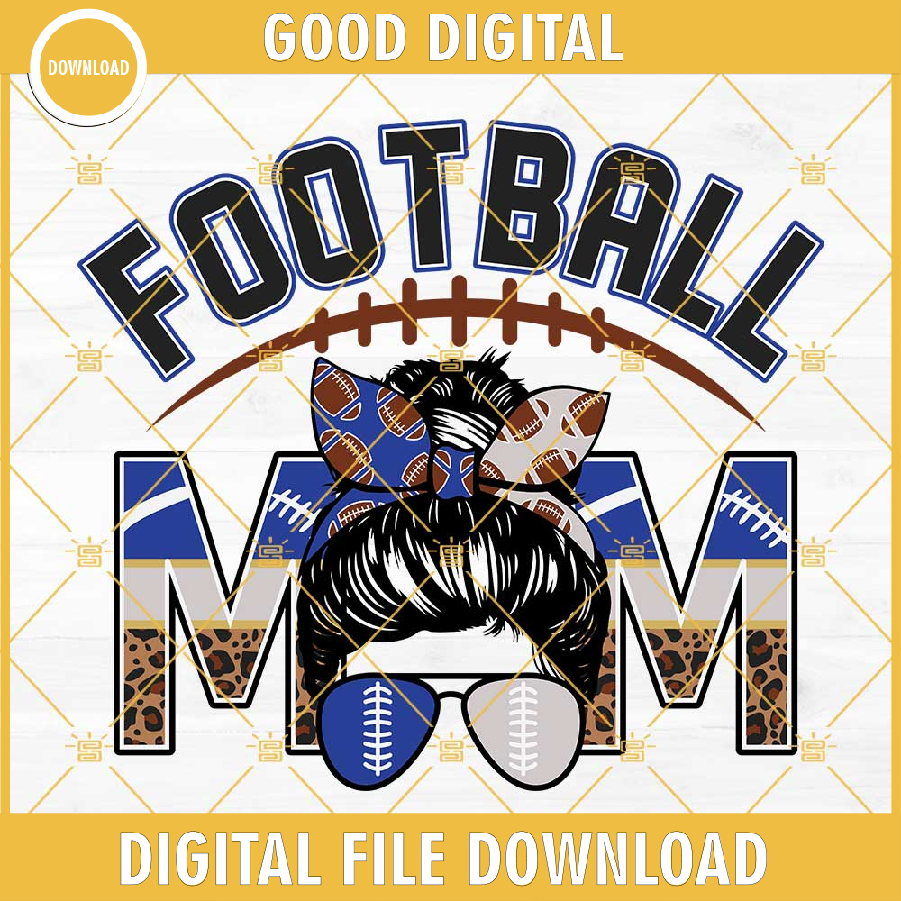 Football Mom Royal Blue And Silver SVG PNG DXF EPS Cut Files For Cricut Silhouette.jpg