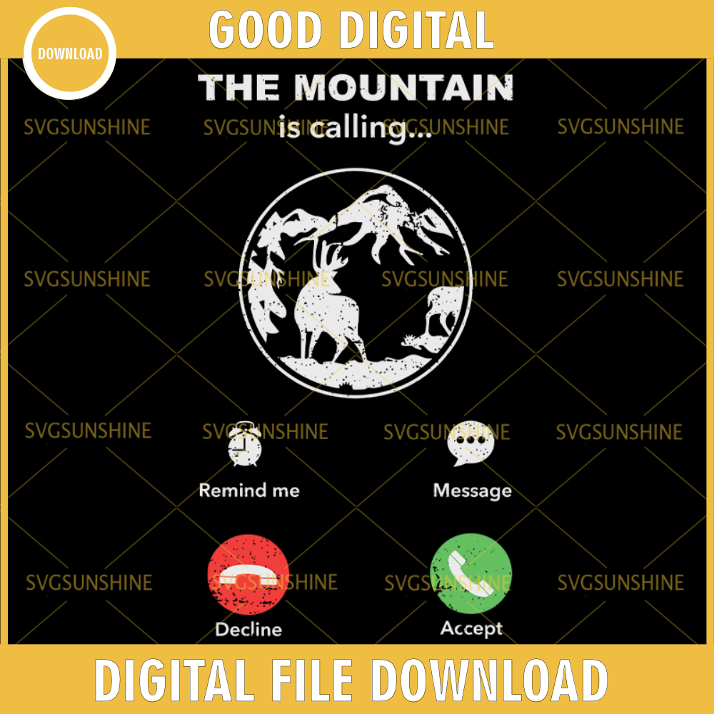 Funny The Mountain Is Calling Hiking SVG.jpg