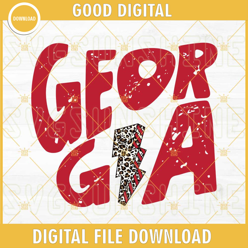 Georgia Leopard Lightning Bolt SVG PNG DXF EPS Cut Files For Cricut Silhouette.jpg