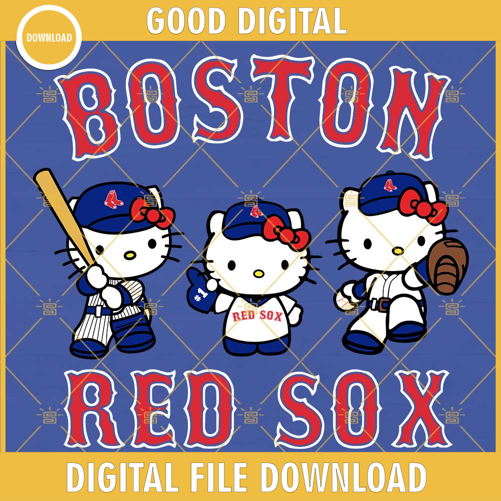 Hello Kitty Boston Red Sox Baseball SVG PNG DXF EPS.jpg