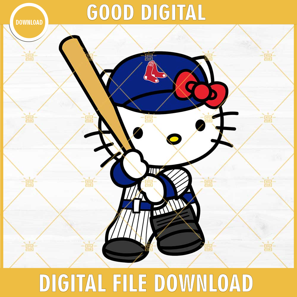 Hello Kitty Boston Red Sox SVG, Kitty Red Sox SVG PNG DXF EPS.jpg