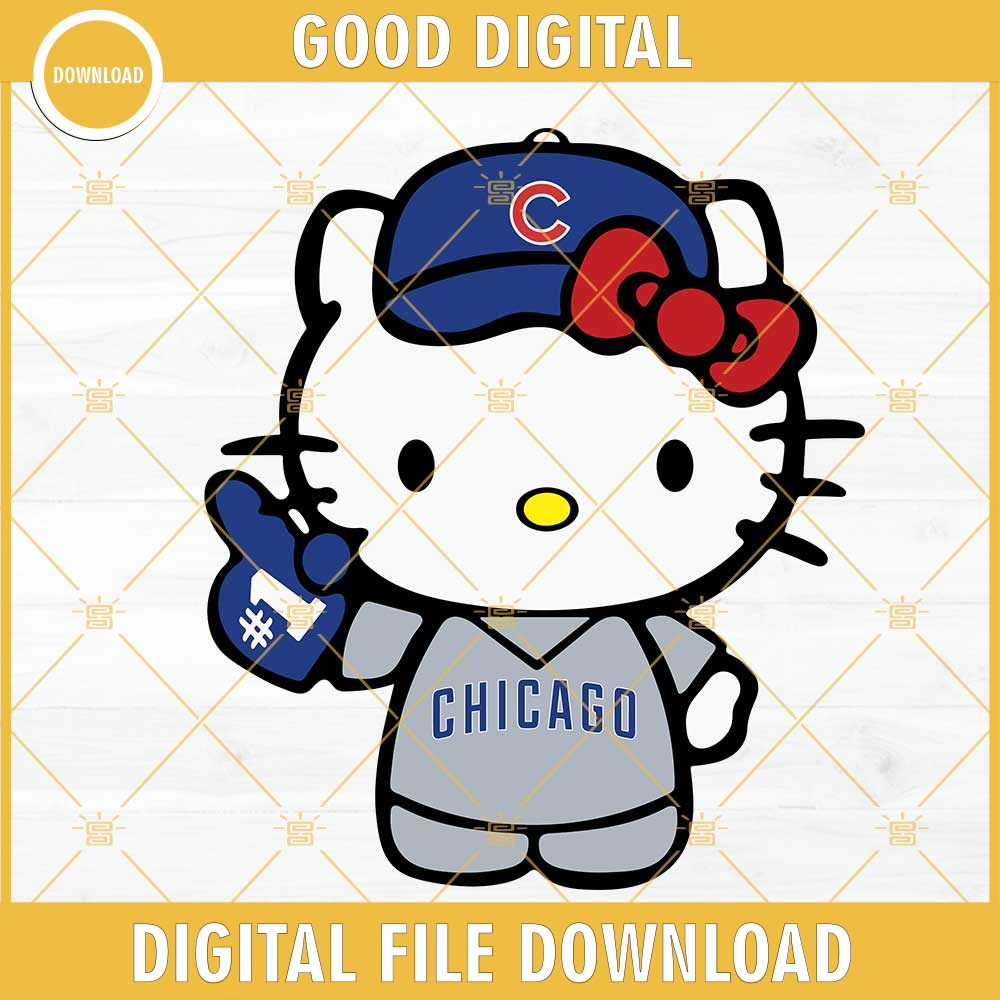 Hello Kitty Chicago Cubs SVG, Hello Kitty Baseball SVG, Chicago Cubs Fan SVG PNG DXF EPS Cricut.jpg