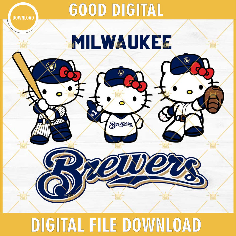 Hello Kitty Milwaukee Brewers Baseball SVG PNG DXF EPS.jpg