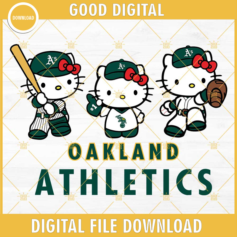 Hello Kitty Oakland Athletics Baseball SVG PNG DXF EPS.jpg