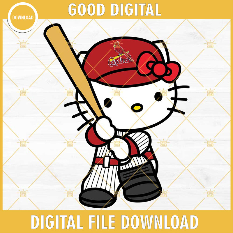 Hello Kitty St Louis Cardinals SVG, Kitty Cardinals SVG PNG DXF EPS.jpg