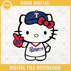 hello kitty texas rangers svg, kitty baseball svg, texas rangers baseball svg