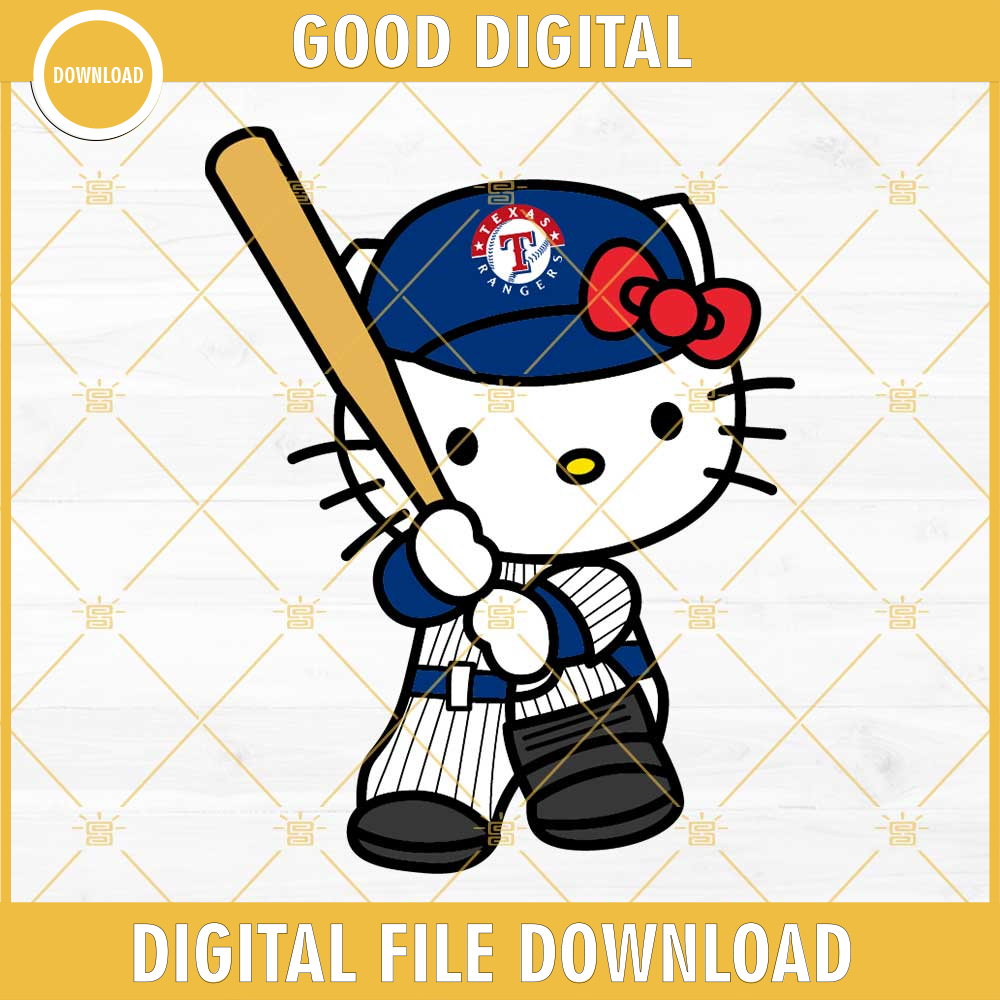 Hello Kitty Texas Rangers SVG, Kitty Rangers SVG PNG DXF EPS.jpg