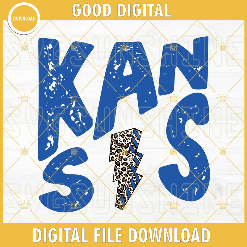 Kansas Leopard Lightning Bolt SVG PNG DXF EPS Cut Files For Cricut Silhouette.jpg