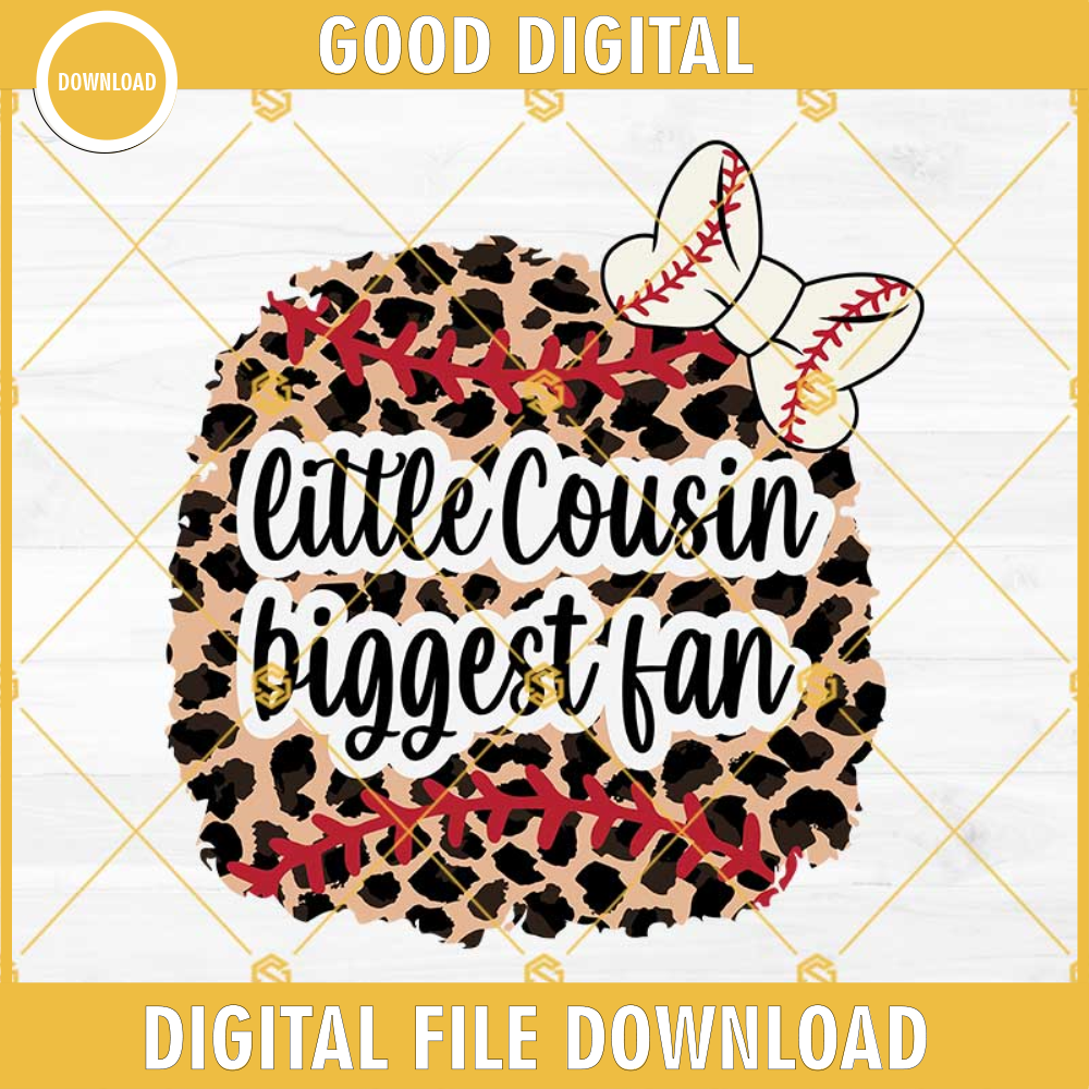 Leopard Little Cousin Biggest Fan Baseball Svg, Leopard Baseball Svg, Little Cousin Biggest Fan Svg Png Dxf Eps Designs For Shirts.jpg