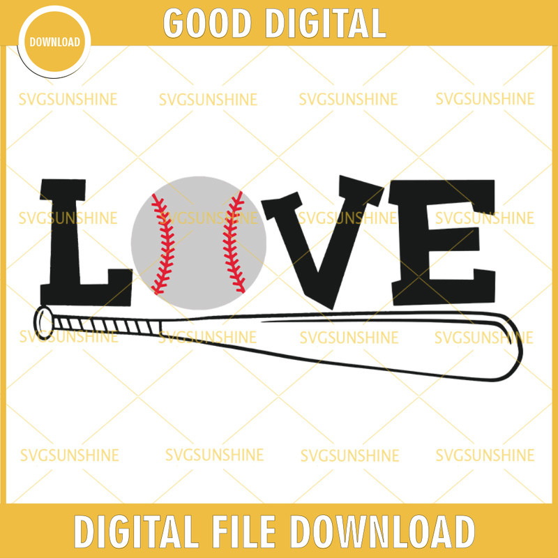 Love Baseball SVG, Baseball SVG DXF EPS PNG Cut File.jpg