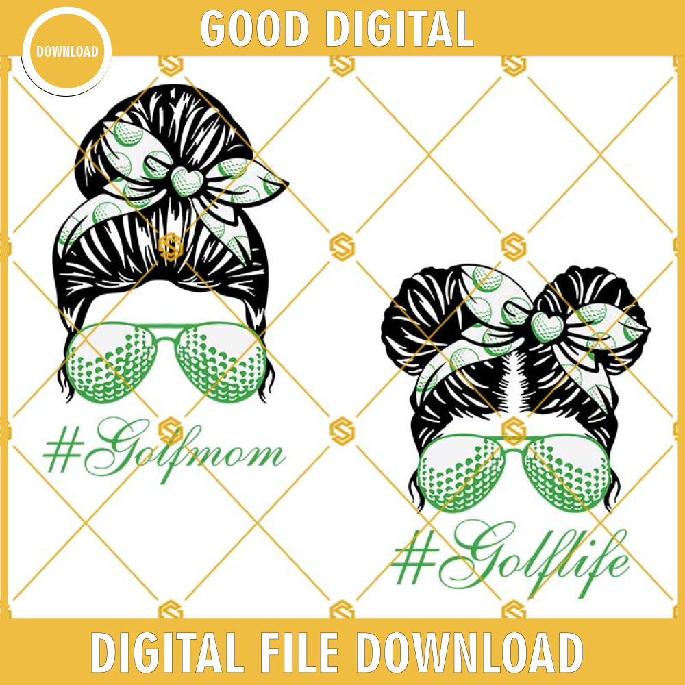 Messy Bun Golf Svg, Golf Life Svg, Golf Svg, Golf Mom Svg.jpg