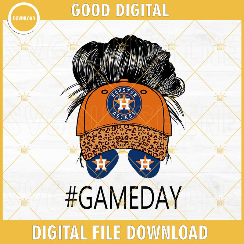 Messy Bun Houston Astros SVG, Messy Bun Leopard Astros Baseball SVG, Game Day Houston Baseball SVG.jpg