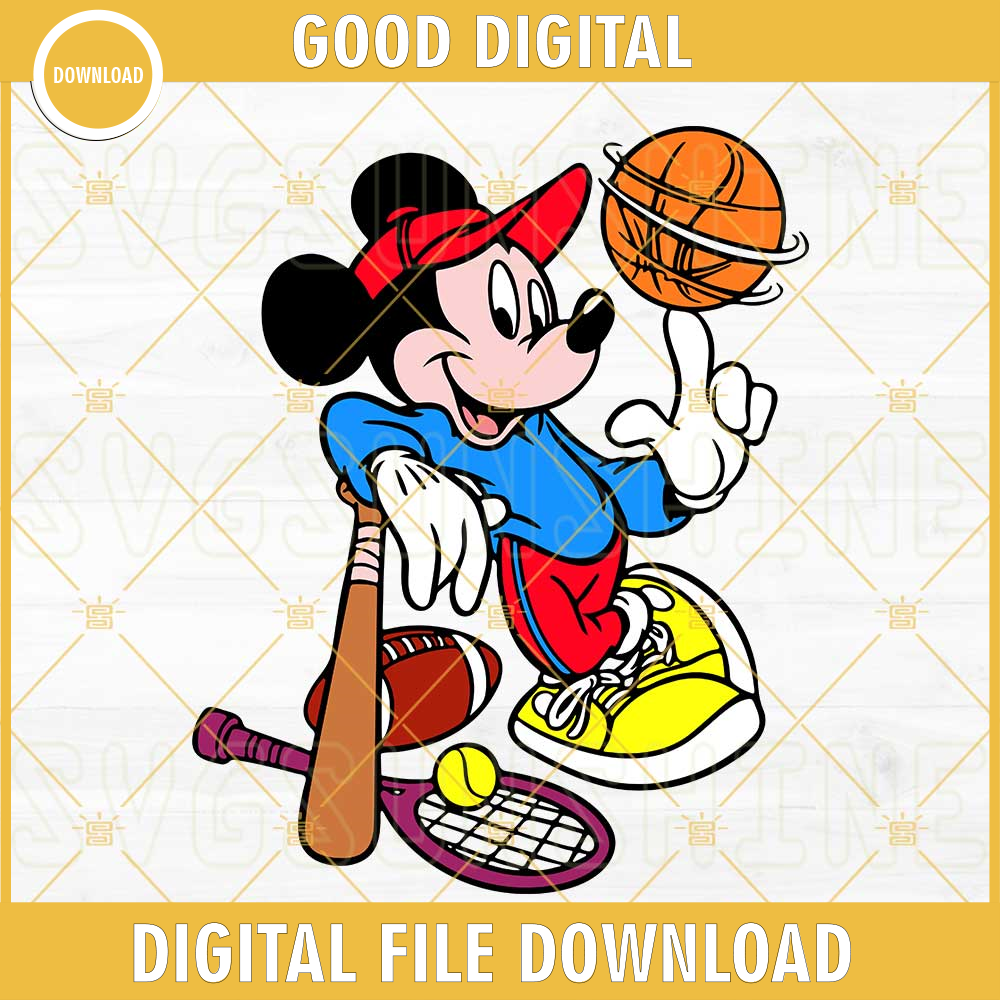 Mickey Mouse Sports SVG, Football Baseball Basketball Tennis SVG, Disney Sports SVG PNG DXF EPS.jpg
