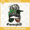 MOM Of Both Cheer And Football SVG, Black And Green Team Colors SVG, Messy Bun Cheer And Football Mom SVG.jpg
