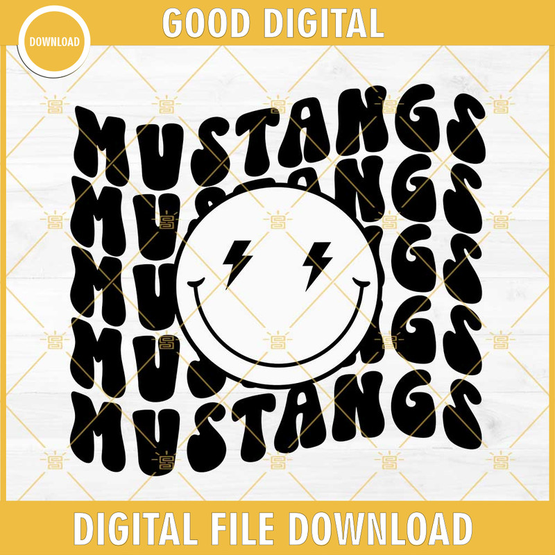 Mustangs Smiley Face SVG, Mustangs SVG, Mustangs Football SVG.jpg