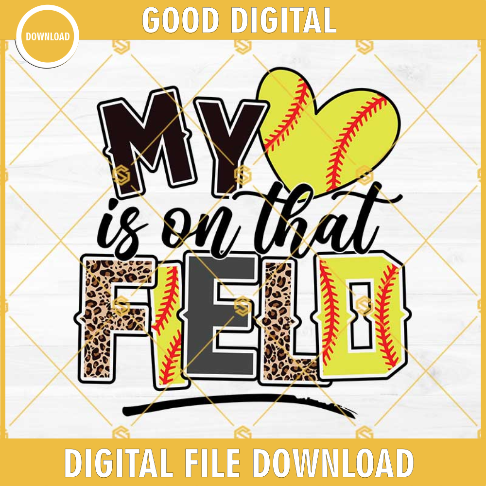 My heart is on that Field Softball SVG, Leopard Softball SVG, Softball Mom SVG, Softball SVG PNG DXF EPS Cricut.jpg