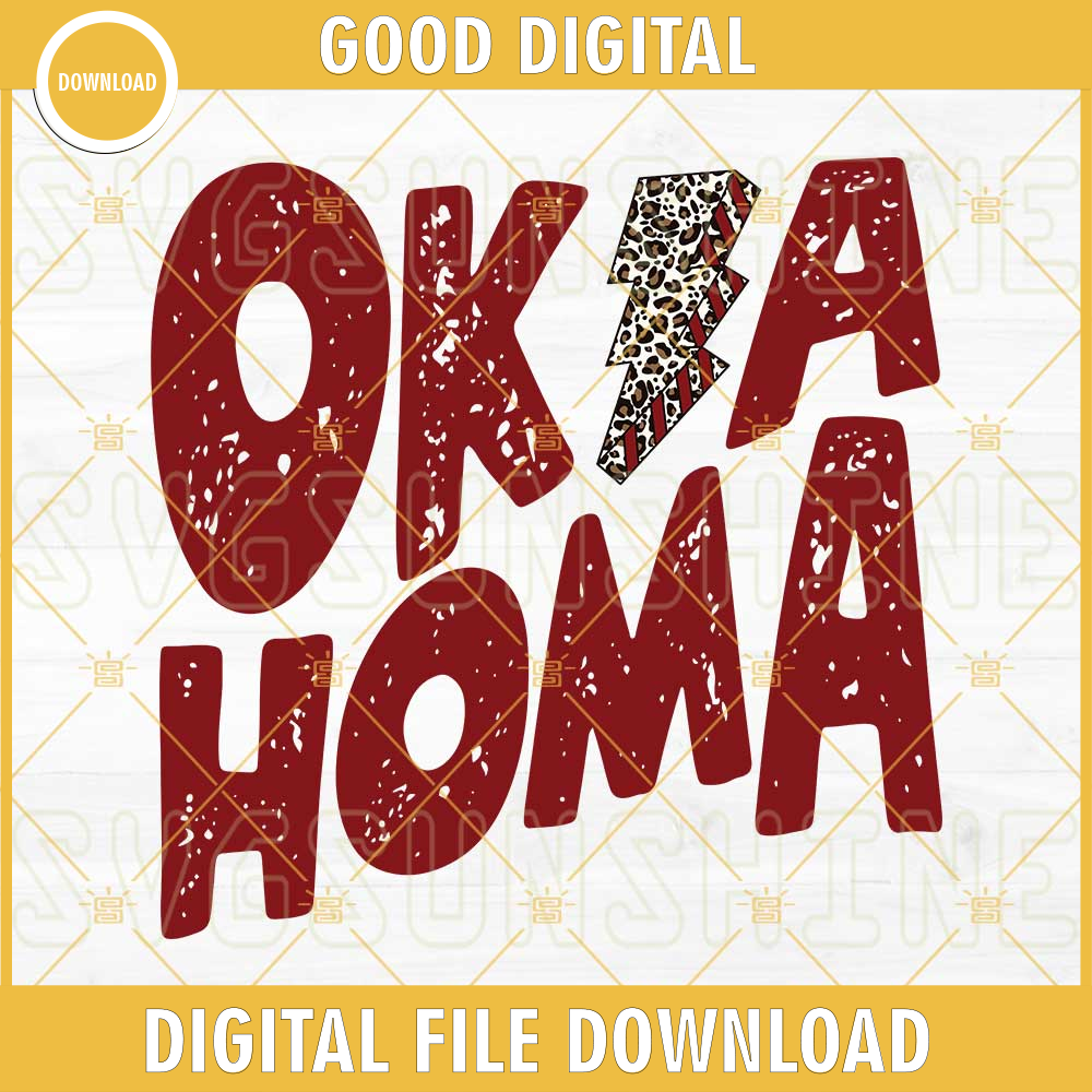 Oklahoma Leopard Lightning Bolt SVG PNG DXF EPS Cut Files For Cricut Silhouette.jpg