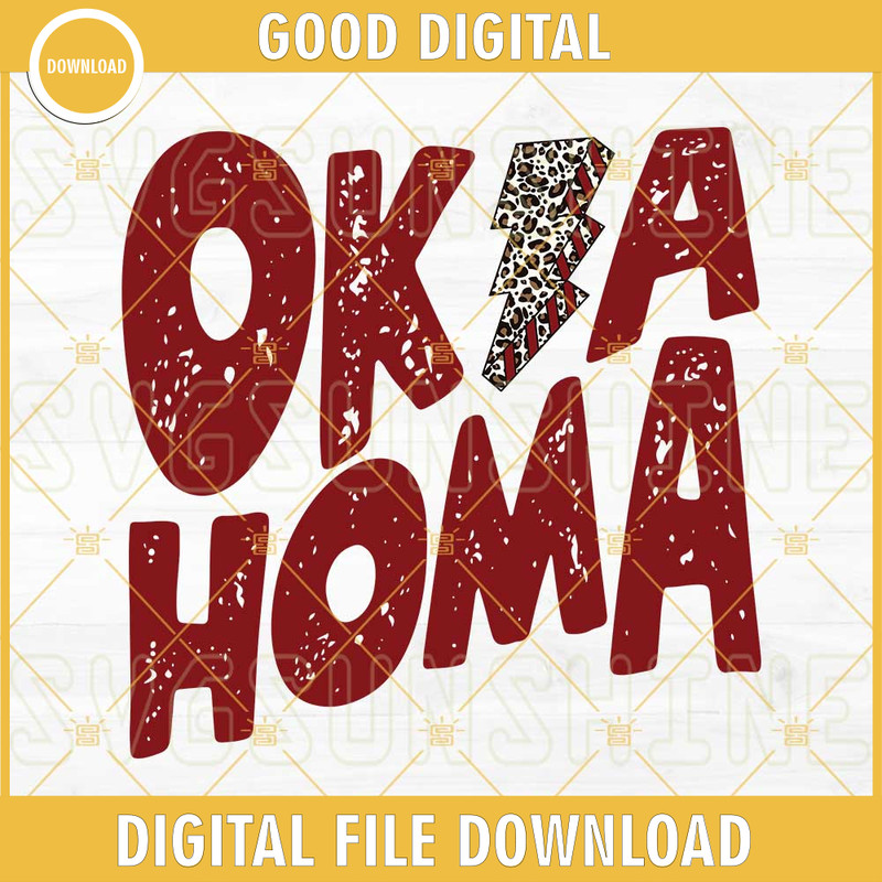 Oklahoma Leopard Lightning Bolt SVG PNG DXF EPS Cut Files For Cricut Silhouette.jpg