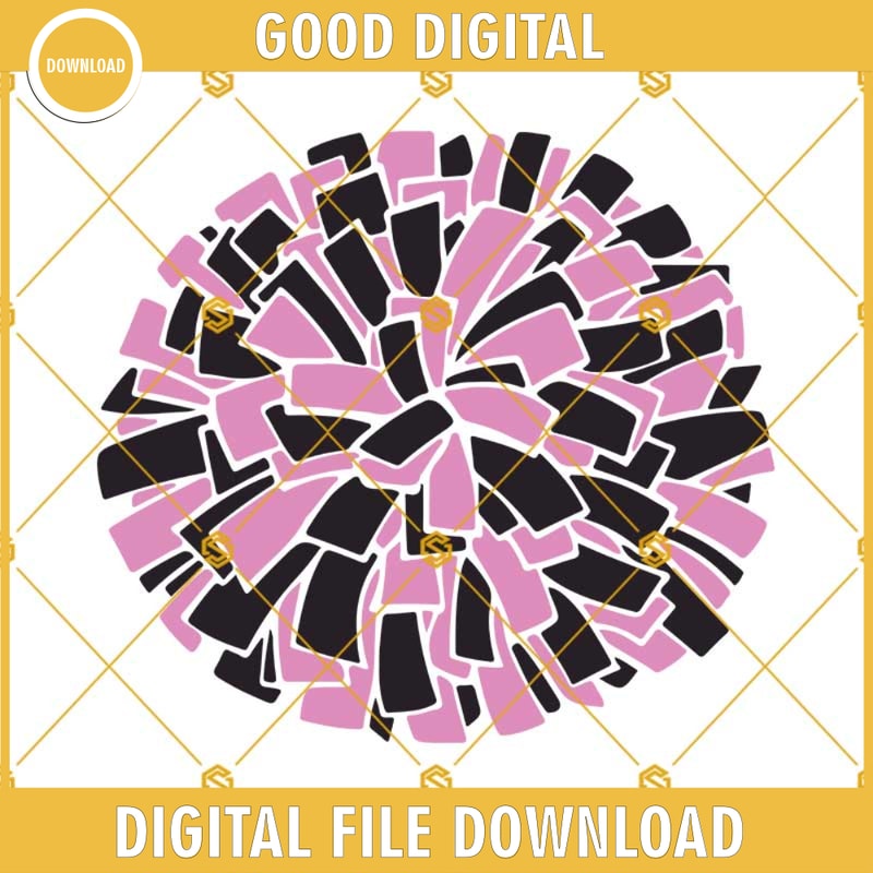 Pink And Black Pom Pom SVG, Cheer SVG, Cheerleader Cheer Pom Pom SVG.jpg