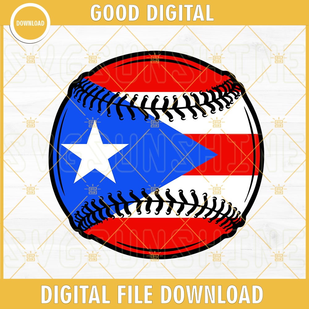 Puerto Rico Baseball Ball SVG, PR Baseball Team SVG, 2023 World Baseball Classic SVG PNG DXF EPS.jpg