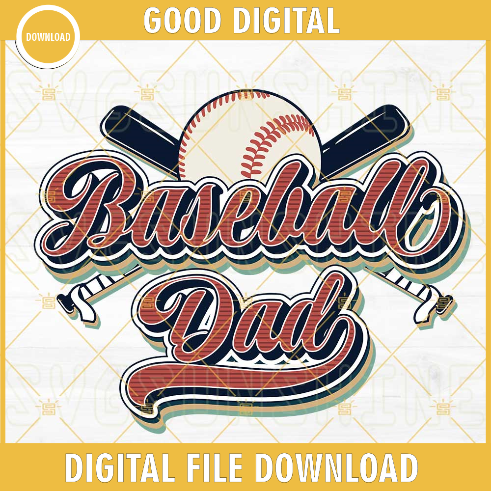 Retro Vintage Baseball Dad SVG, Sports Dad SVG, Dad Life SVG, Happy Fathers Day SVG PNG DXF EPS.jpg
