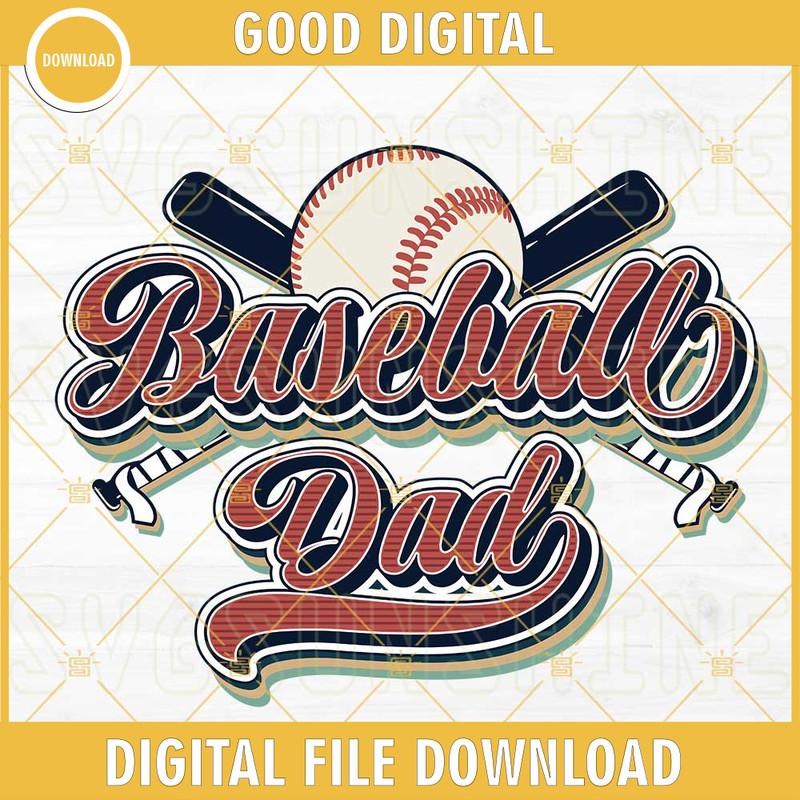 Retro Vintage Baseball Dad SVG, Sports Dad SVG, Dad Life SVG, Happy Fathers Day SVG PNG DXF EPS.jpg