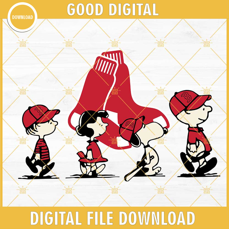 Snoopy Charlie Brown Boston Red Sox SVG PNG DXF EPS Cricut Files.jpg