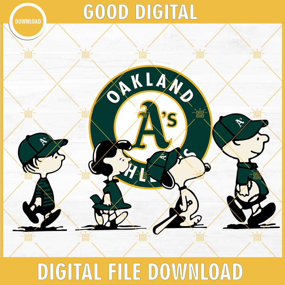 Snoopy Charlie Brown Oakland Athletics SVG PNG DXF EPS Cricut Files.jpg