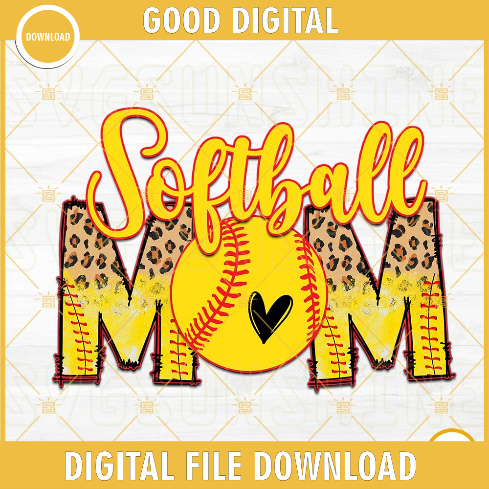 Softball Mom PNG, Leopard Print PNG, Sports Mom PNG, Mother's Day PNG, Softball Lover PNG Sublimation.jpg