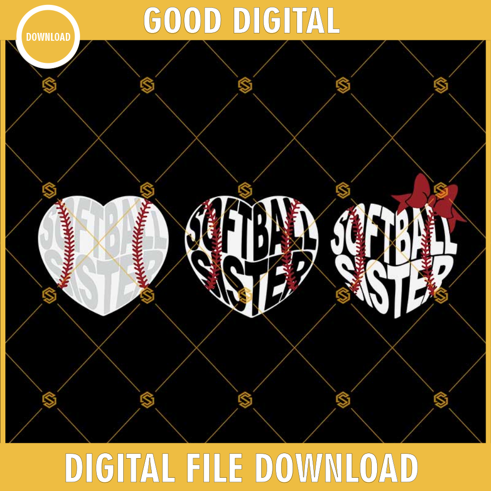Softball Sister Heart Svg Bundle, Softball Sister Svg Dxf Eps Png Cut Files Clipart Cricut Silhouette.jpg