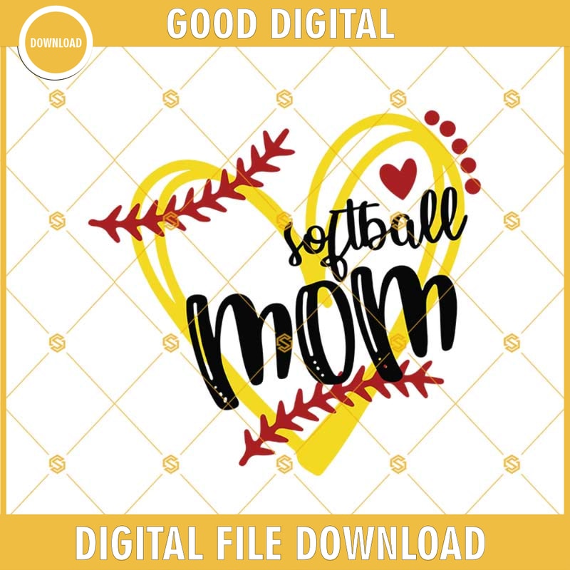 Softball Svg, Softball Mom Svg, Softball Cutting File, Heart Frame Softball, Dxf Pattern, Svg Pattern, Clipart Instant Download.jpg