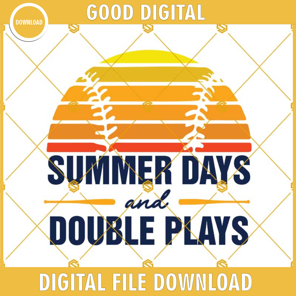 Summer Days And Double Plays SVG, Baseball Lover SVG, Baseball Junkie SVG, Retro Baseball SVG, Baseball SVG, Baseball Fan SVG.jpg